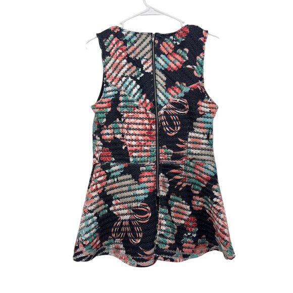7th Avenue Design Studio Women Floral Striped Textured Sleeveless Peplum Top M - Picture 9 of 12